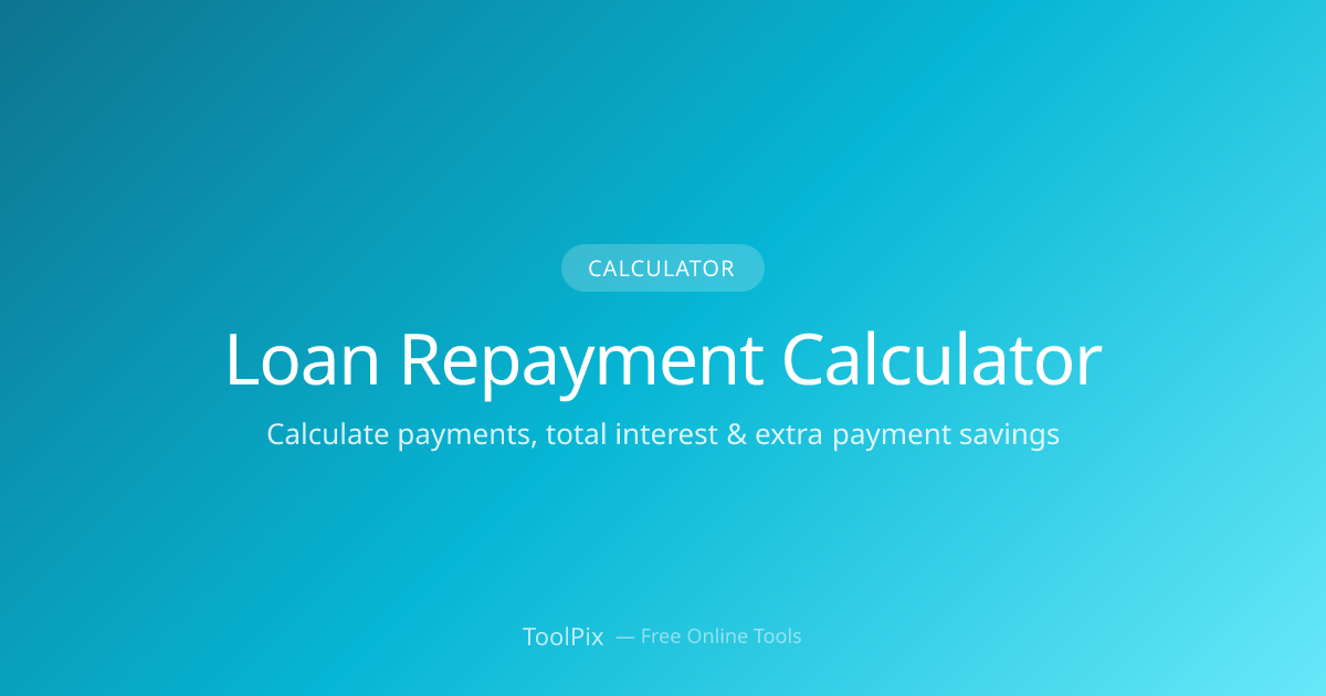Loan Repayment Calculator — Monthly Payment & Extra Payment Analysis ...